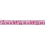 10Yards/Roll IT IS A GIRL Baby Shower Christening Party Favor Gift Stain Ribbon Pink