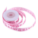 10Yards/Roll IT IS A GIRL Baby Shower Christening Party Favor Gift Stain Ribbon Pink