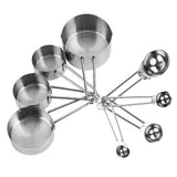8pcs set Stainless Steel Measuring Cups&Spoons Kit Sugar Coffee Milk Kitchen Gadget Baking Tool In Australia - Darrahopens