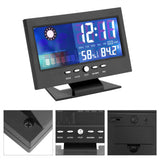 Digital Temperature Humidity Meter Clock Alarm Comfort Level Weather Forecasts Calendar