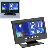 Digital Temperature Humidity Meter Clock Alarm Comfort Level Weather Forecasts Calendar