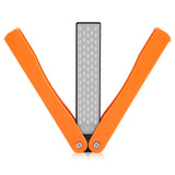 Outdoor Camping Folding Double Sided 400/600# Sharpener Stone Whetstone Sharpening Tool(Yellow)
