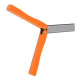 Outdoor Camping Folding Double Sided 400/600# Sharpener Stone Whetstone Sharpening Tool(Yellow)