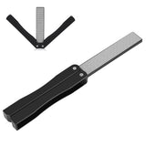 Outdoor Camping Folding Double Sided 400/600# Sharpener Stone Whetstone Sharpening Tool (Black)
