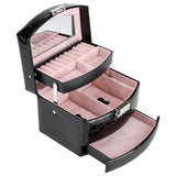 3 Layers Jewelry Necklace Ring Storage Box Case Lady Gift Home Supplies