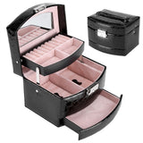 3 Layers Jewelry Necklace Ring Storage Box Case Lady Gift Home Supplies