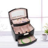 3 Layers Jewelry Necklace Ring Storage Box Case Lady Gift Home Supplies