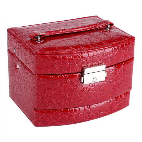 3 Layers Jewelry Necklace Ring Storage Box Case Lady Gift Home Supplies