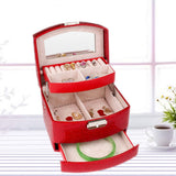 3 Layers Jewelry Necklace Ring Storage Box Case Lady Gift Home Supplies