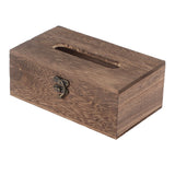 1Pc Wooden Retro Tissue Box Paper Napkin Holder Case Home Car Decor #1 22*12*10cm