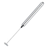Kitchen Stainless Steel Handheld Battery Operated Electric Coffee Milk Frother with Spoon