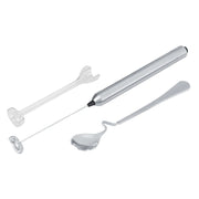 Kitchen Stainless Steel Handheld Battery Operated Electric Coffee Milk Frother with Spoon