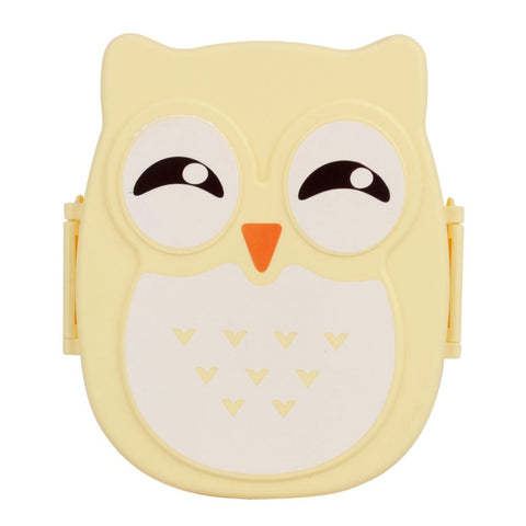 Plastic Portable Cartoon Owl Lunch Box Food Safe Microwave Storage Container