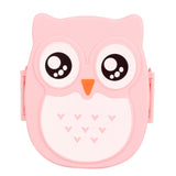 Plastic Portable Cartoon Owl Lunch Box Food Safe Microwave Storage Container