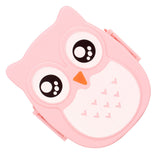 Plastic Portable Cartoon Owl Lunch Box Food Safe Microwave Storage Container