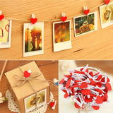 Heart Wooden Pegs Pins Memo Picture Photo Clips Wedding Xmas Party Decoration SS