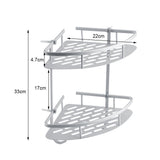 Aluminum Dual Tier Shower Caddy Shelf Bathroom Corner Rack Storage Towel Holder