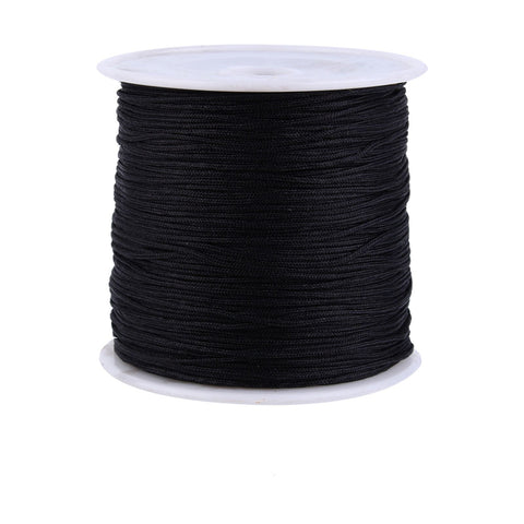 100M x 0.8mm Nylon Chinese Knot Cord Rattail Macrame Shamballa Thread String Black In Australia - Darrahopens