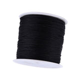 100M x 0.8mm Nylon Chinese Knot Cord Rattail Macrame Shamballa Thread String Black