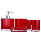 5PC/Set Acrylic Bathroom Accessories Bath Cup Bottle Toothbrush Holder Soap Dish