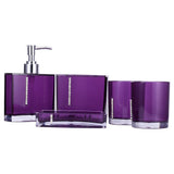5PC/Set Acrylic Bathroom Accessories Bath Cup Bottle Toothbrush Holder Soap Dish