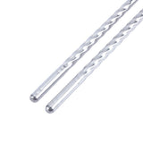2 Pairs Chinese Fashion Anti skip Stainless Steel Chopsticks Chop Sticks Silver