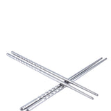 2 Pairs Chinese Fashion Anti skip Stainless Steel Chopsticks Chop Sticks Silver