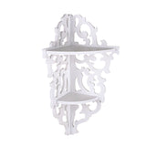 2 Tier Carved Home Bathroom Corner Shower Storage Shelf Rack Stand Display White In Australia - Darrahopens