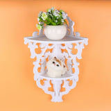 2 Tier Carved Home Bathroom Corner Shower Storage Shelf Rack Stand Display White