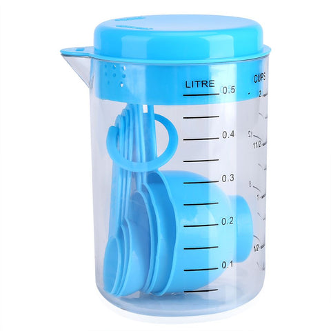 7Pcs Set Plastic Measuring Cups Spoons Measure Tea Coffee Kitchen Utensil Blue In Australia - Darrahopens