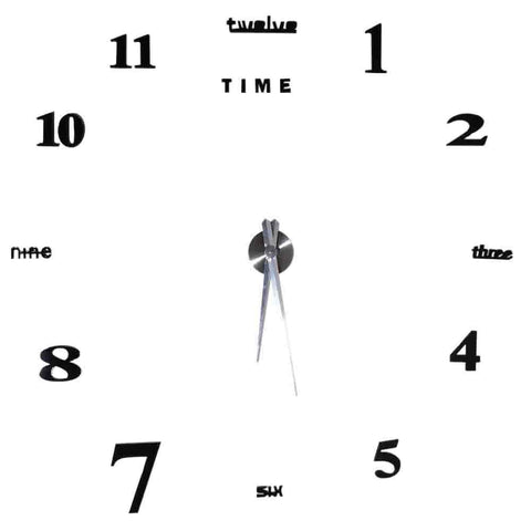 Modern DIY Large Wall Clock Kit 3D Mirror Surface Sticker for Home Office Room In Australia - Darrahopens