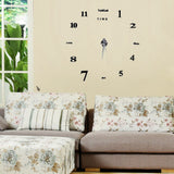 Modern DIY Large Wall Clock Kit 3D Mirror Surface Sticker for Home Office Room In Australia - Darrahopens