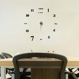 Modern DIY Large Wall Clock Kit 3D Mirror Surface Sticker for Home Office Room In Australia - Darrahopens