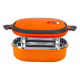 Stainless Steel Insulated Food Storage Supper Dinner Lunch Box 1 Layer Orange In Australia - Darrahopens