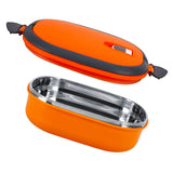 Stainless Steel Insulated Food Storage Supper Dinner Lunch Box 1 Layer Orange
