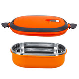 Stainless Steel Insulated Food Storage Supper Dinner Lunch Box 1 Layer Orange
