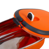 Stainless Steel Insulated Food Storage Supper Dinner Lunch Box 1 Layer Orange