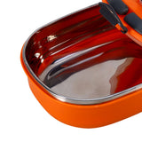 Stainless Steel Insulated Food Storage Supper Dinner Lunch Box 1 Layer Orange