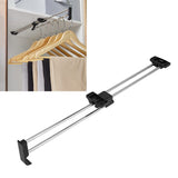 Wardrobe Chrome Pull Out Retractable Wardrobe Clothes Hanger Rail Towel Coat Racks Closet Rod