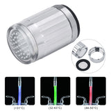 3 Color LED Light Changing Glow Temperature Sensor Shower Stream Water Faucet Tap For Kitchen