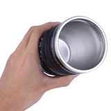 Creative Camera Lens Shaped Insulation Cup Stainless Steel Insulated Travelling Flask V Black