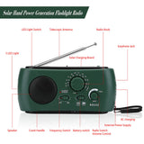 Solar Hand Crank AM/FM Radio with LED Flashlight Emergency Phone Charger