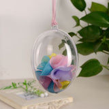 10Pcs Transparent Hollow Oval Ornaments Balls Plastic Egg Shaped Balls Preserved Flower Easter Decoration In Australia - Darrahopens