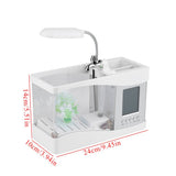 Multifunctional USB Rechargeable Mini Fish Tank Aquarium with Clock Function LED Light White