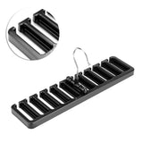 10 Slot Tie Belt Scarf Rack Organizer Sturdy Plastic Closet Wardrobe Space Saver Black In Australia - Darrahopens