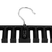 10 Slot Tie Belt Scarf Rack Organizer Sturdy Plastic Closet Wardrobe Space Saver Black