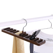 10 Slot Tie Belt Scarf Rack Organizer Sturdy Plastic Closet Wardrobe Space Saver Brown
