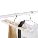 10 Slot Tie Belt Scarf Rack Organizer Sturdy Plastic Closet Wardrobe Space Saver Beige