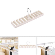 10 Slot Tie Belt Scarf Rack Organizer Sturdy Plastic Closet Wardrobe Space Saver Beige
