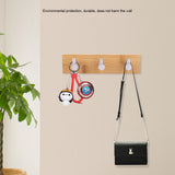 Natural Bamboo Stainless Steel Wall Hanger Hook Bag Key Towel Hanger Kitchen Three Hook